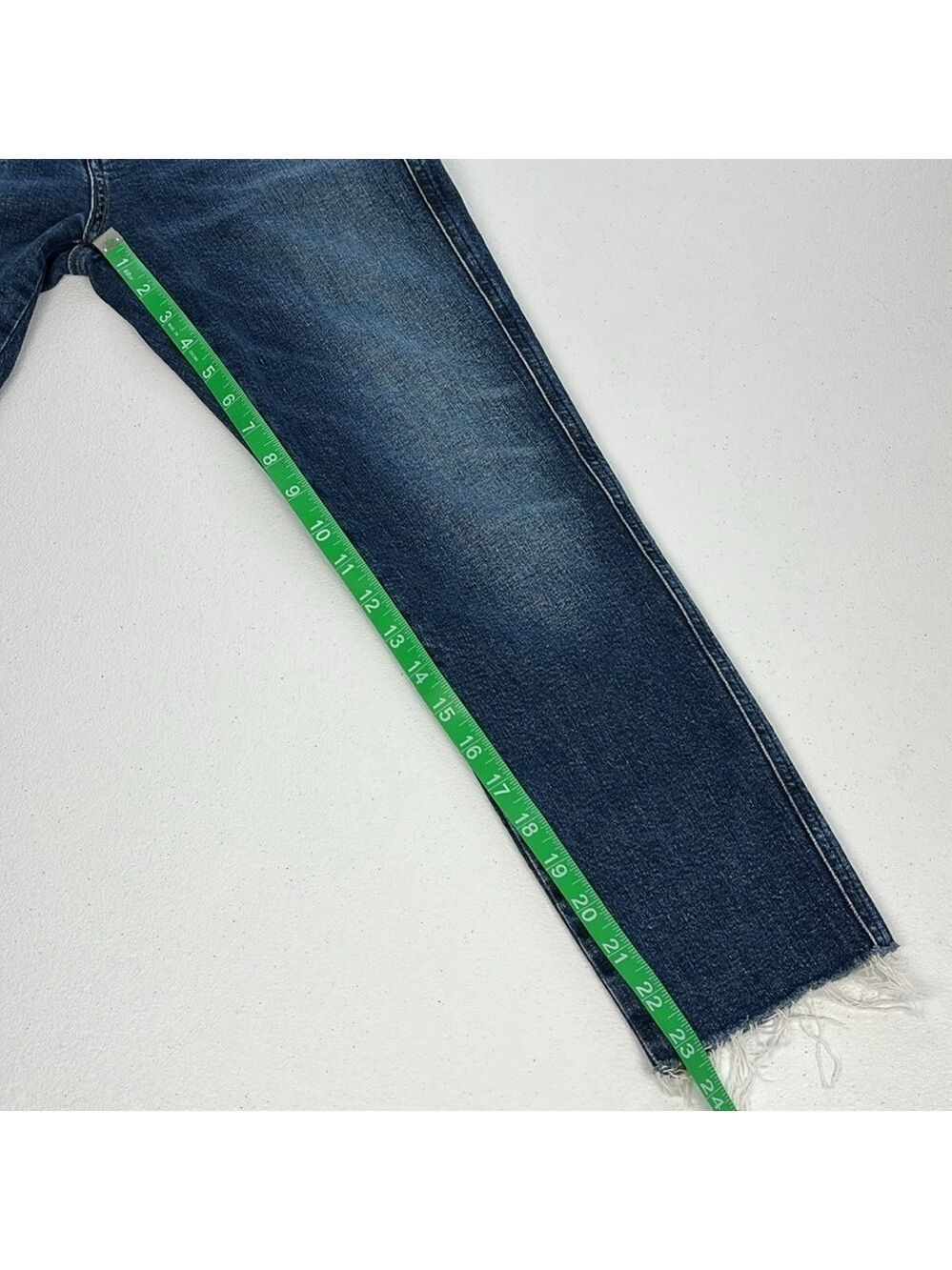 Agolde Sophie Jeans Dark Wash High Rise Slim/Skinny Leg Raw Hem Cropped Denim 25 - Picture 11 of 12